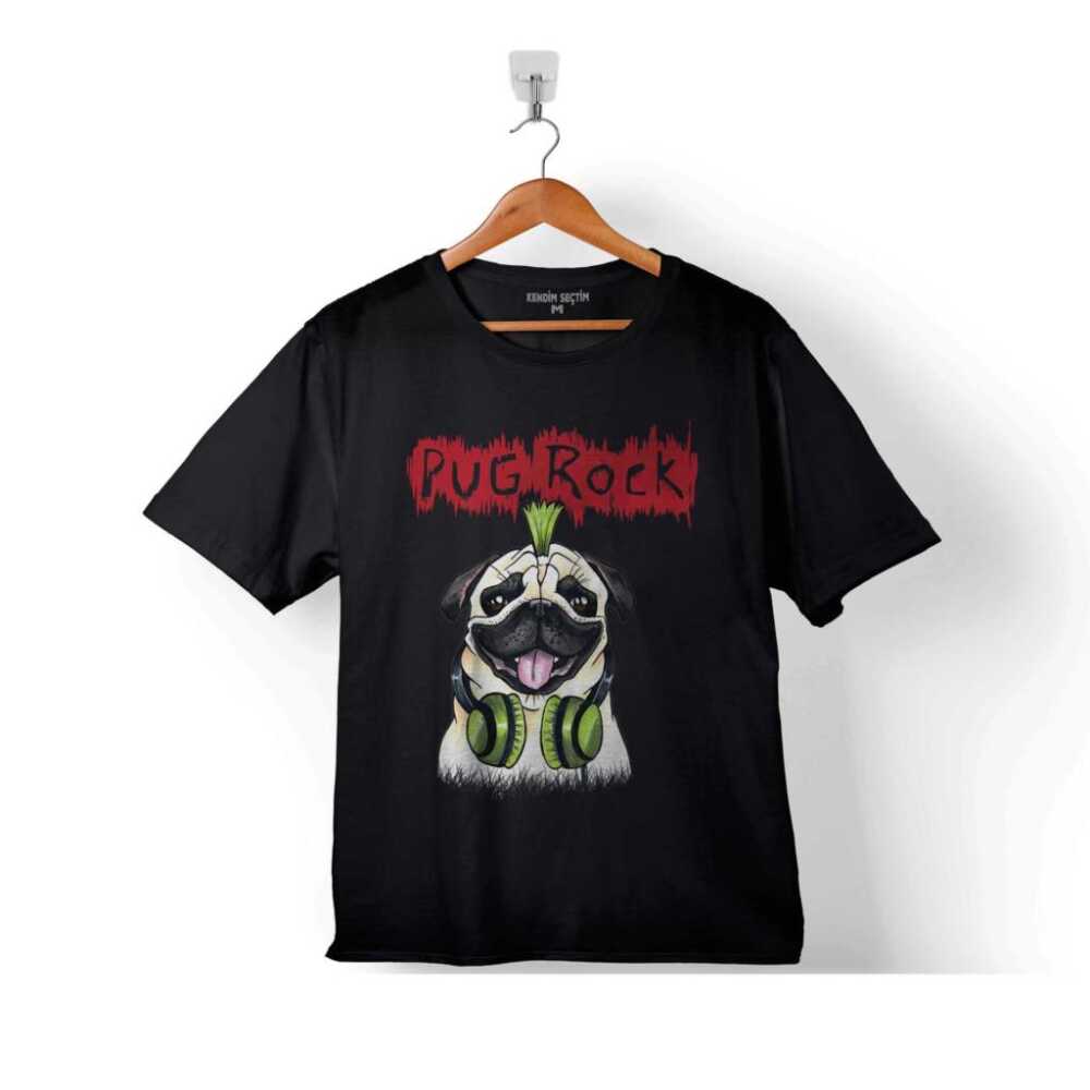 Pug Rock Pugs Dead Metal Music Köpek Çocuk Tişört Siyah