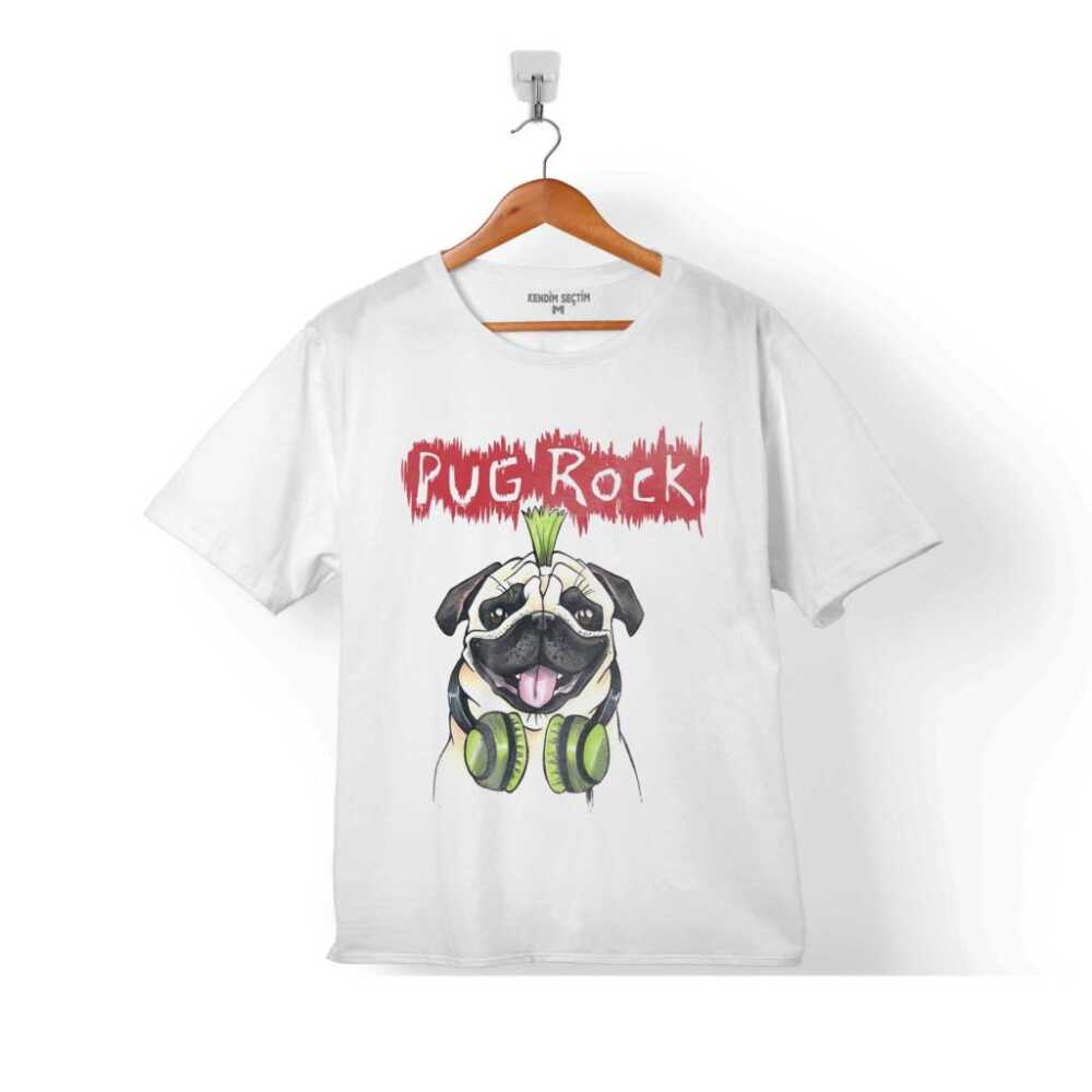 Pug Rock Pugs Dead Metal Music Köpek Çocuk Tişört Beyaz