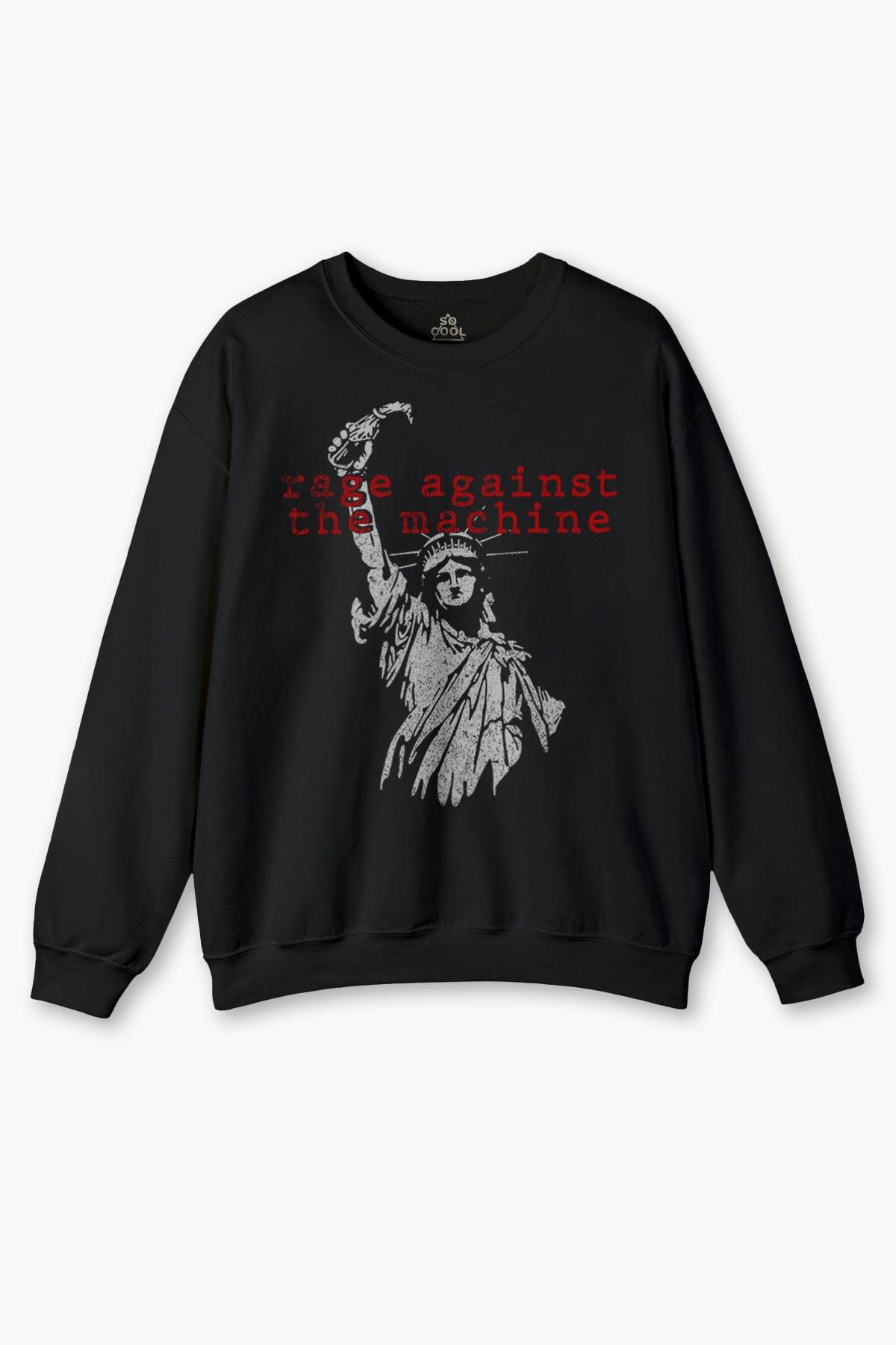 Rage Against the Machine RATM Music Rock Metal Müzik Baskılı Siyah Sweatshirt