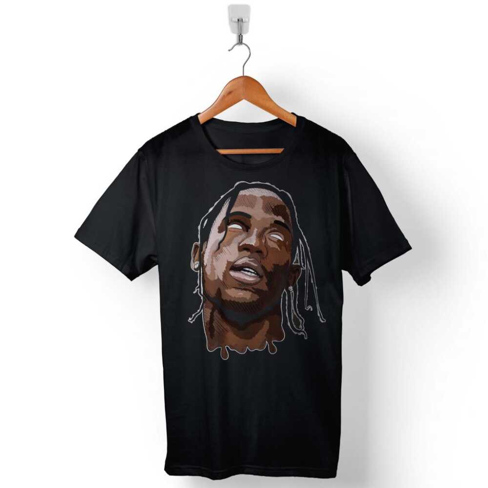 Rap Hip Hop Sokak Travis Jacques Webster Portre Baskılı Tişört Unisex