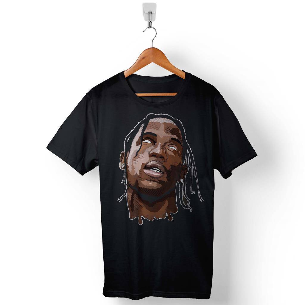 Rap Hip Hop Sokak Travis Jacques Webster Portre Baskılı Tişört Unisex