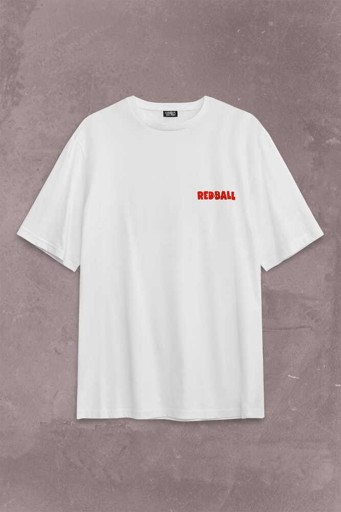 Red Ball 4 Kırmızı Top Redball Sırt Ön Baskılı Oversize Tişört Unisex