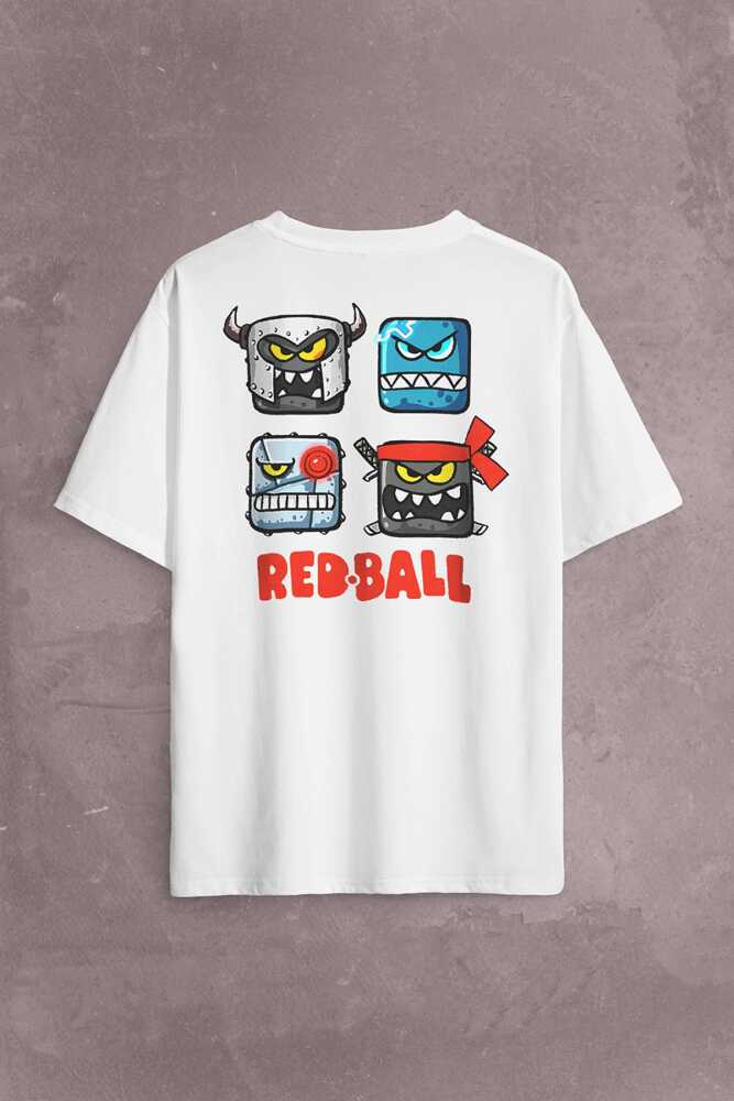 Red Ball 4 Kırmızı Top Redball Sırt Ön Baskılı Oversize Tişört Unisex (1)