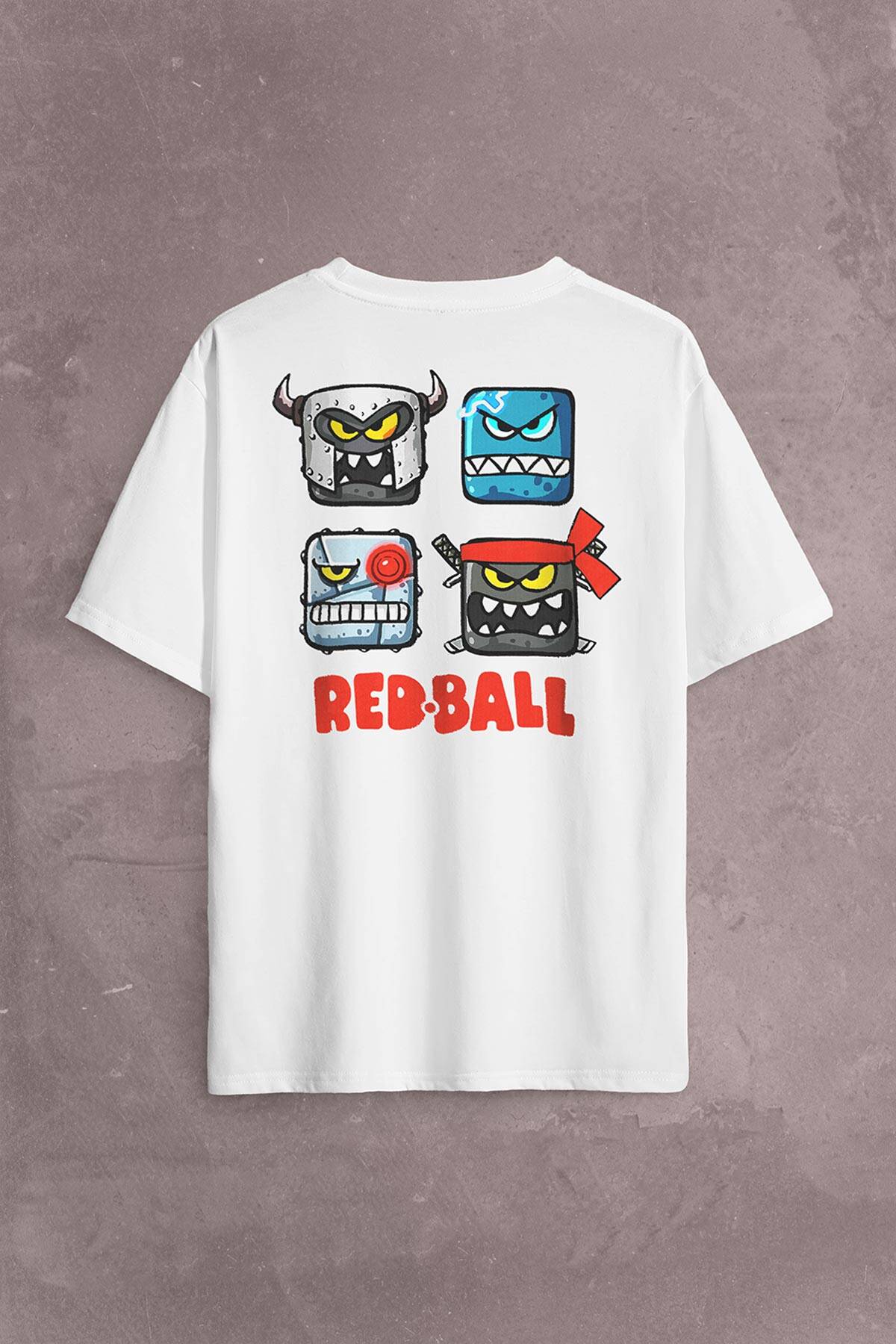 Red Ball 4 Kırmızı Top Redball Sırt Ön Baskılı Oversize Tişört Unisex (1)