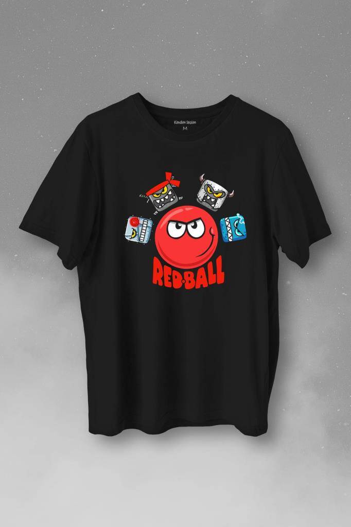 Red Ball 4 Redball Kırmızı Top Crazy Baskılı Siyah Tişört Unisex