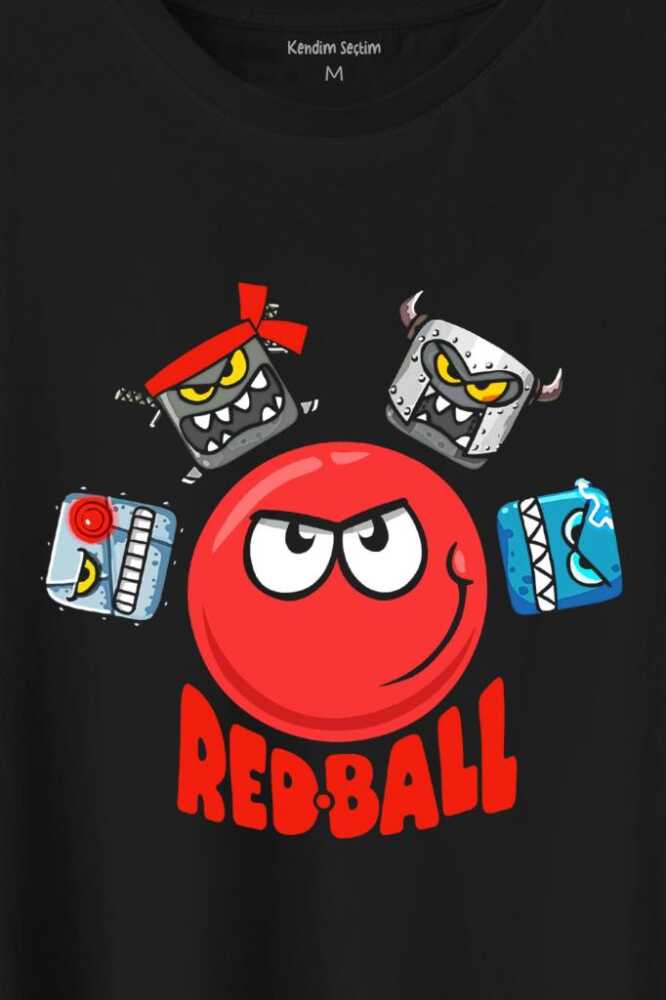Red Ball 4 Redball Kırmızı Top Crazy Baskılı Siyah Tişört Unisex (1)