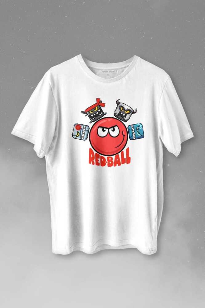 Red Ball 4 Redball Kırmızı Top Crazy Baskılı Beyaz Tişört Unisex