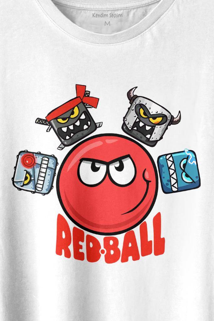 Red Ball 4 Redball Kırmızı Top Crazy Baskılı Beyaz Tişört Unisex (1)