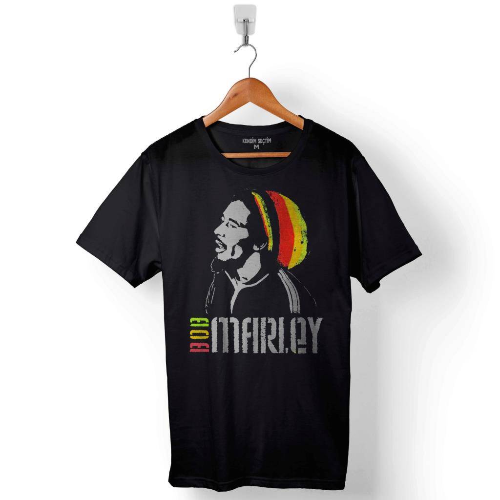 Reggae Bob Marley Müzik Kralı Baskılı Tişört Unisex