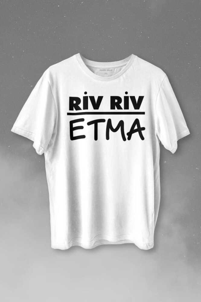Riv Riv Etma Yazılı Karadeniz Şivesi Etme Baskılı Beyaz Tişört Unisex