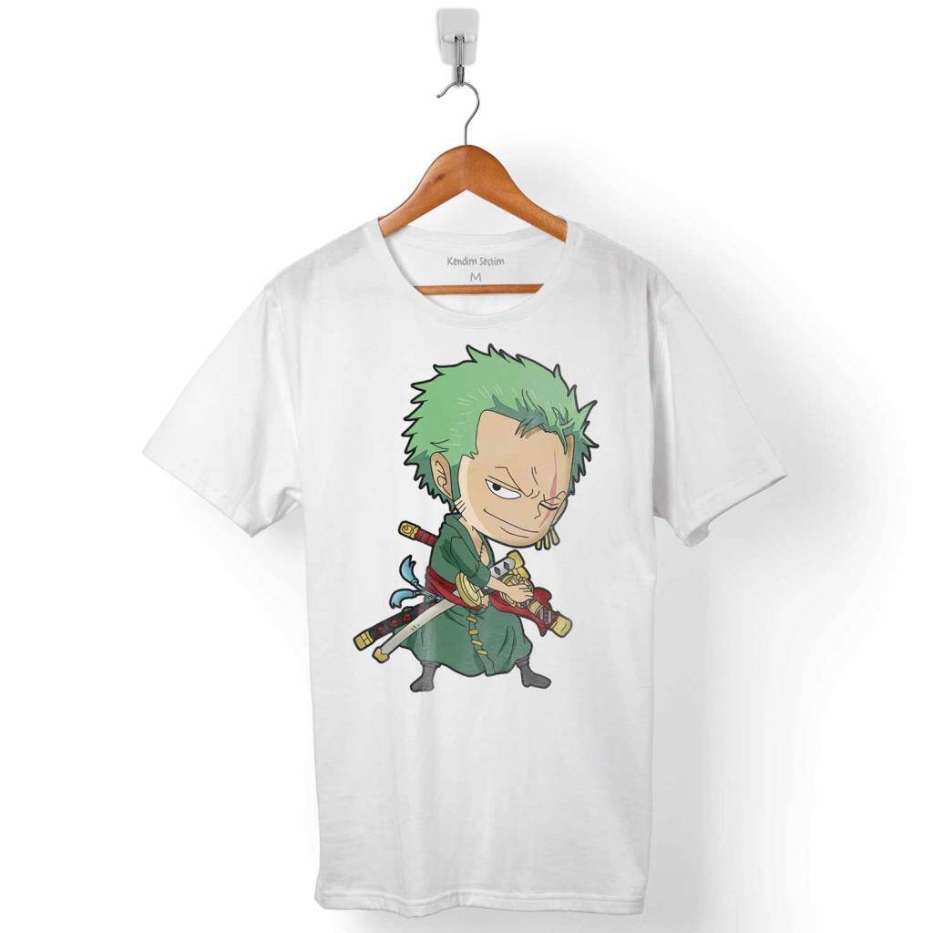 Roronoa Zoro Logo Baskılı Tişört Unisex T-shirt