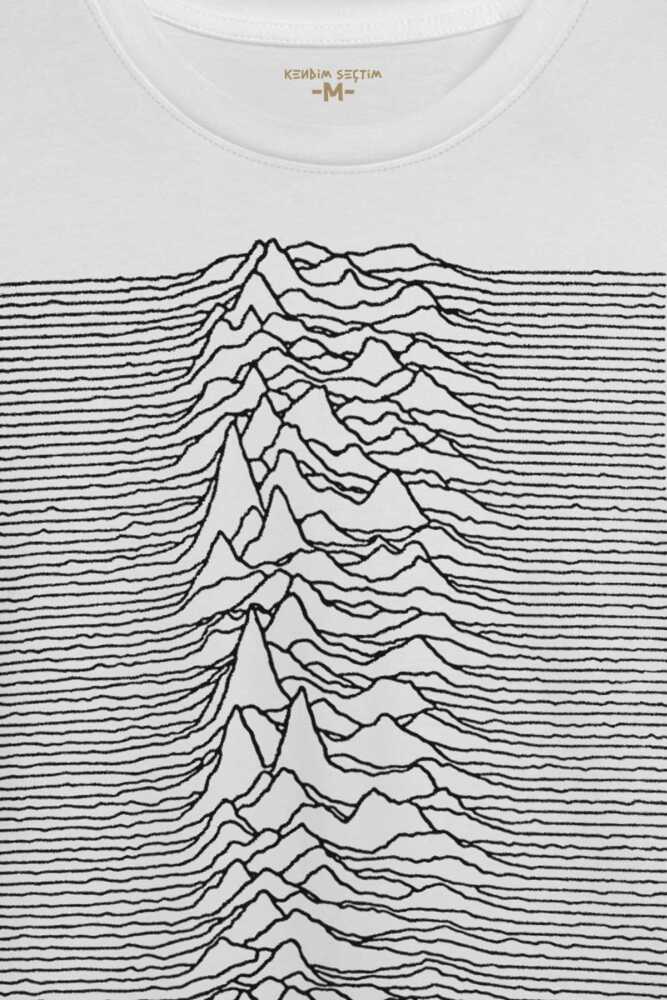 Ses Dalgası Müzik Joy Division Albüm Kapağı Çizgiler Baskılı Tişört Unisex T-shirt (1)