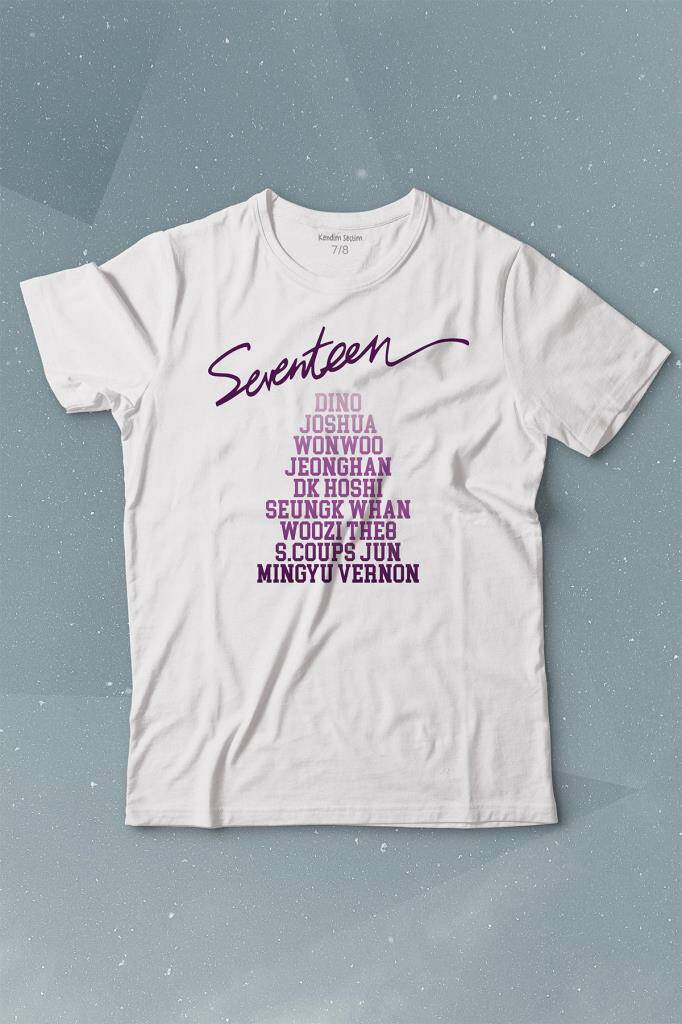 Seventeen K-Pop Music Group Shining Diamond Baskılı Tişört Çocuk T-shirt - 1
