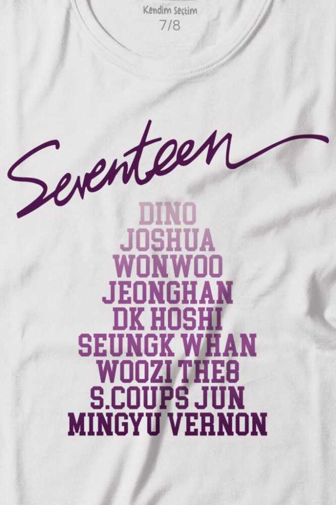 Seventeen K-Pop Music Group Shining Diamond Baskılı Çocuk Tişört (1)