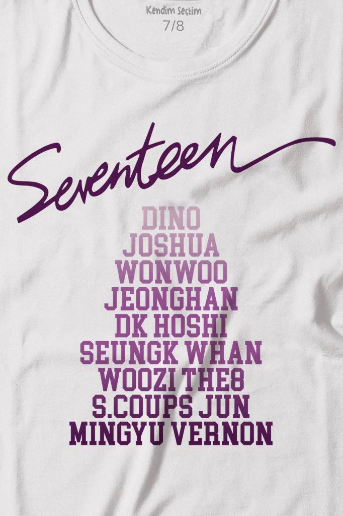 Seventeen K-Pop Music Group Shining Diamond Baskılı Çocuk Tişört (1)