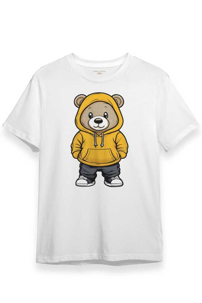 Sevimli Ayıcık Teddy Bear Ayıcıklı Beyaz Unisex Regular Fit Tişört