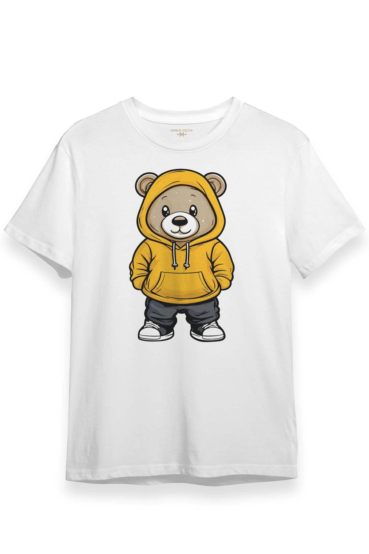 Sevimli Ayıcık Teddy Bear Ayıcıklı Beyaz Unisex Regular Fit Tişört