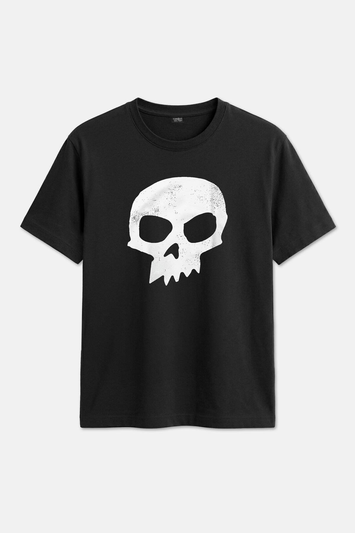 Sid Skull Logo Oyuncak Vintage Kurukafa Baskılı Siyah Regular Fit Tişört