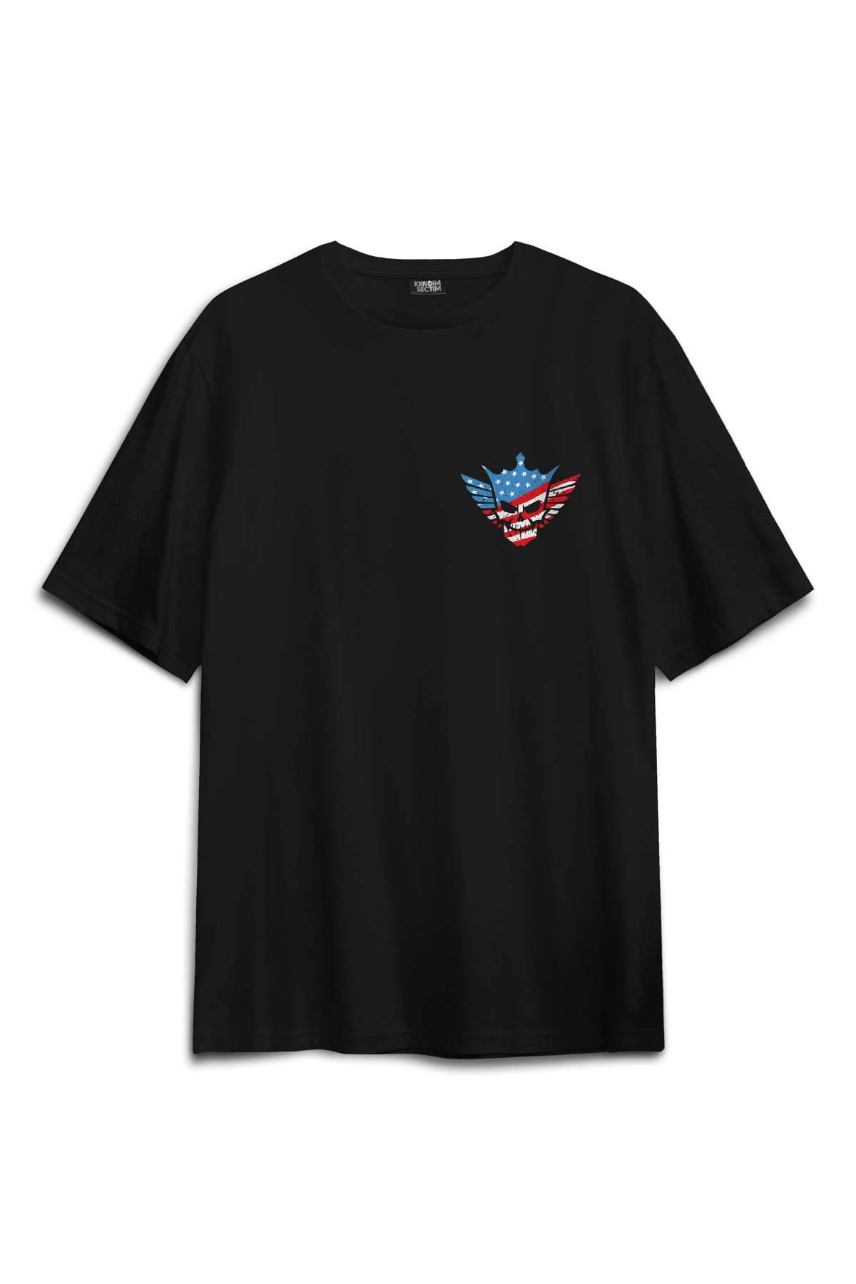 Siyah Relax Fit Cody Rhodes Nightmare Family Wwe Amerikan Güreşi Gym Baskılı Oversize T-shirt (1)