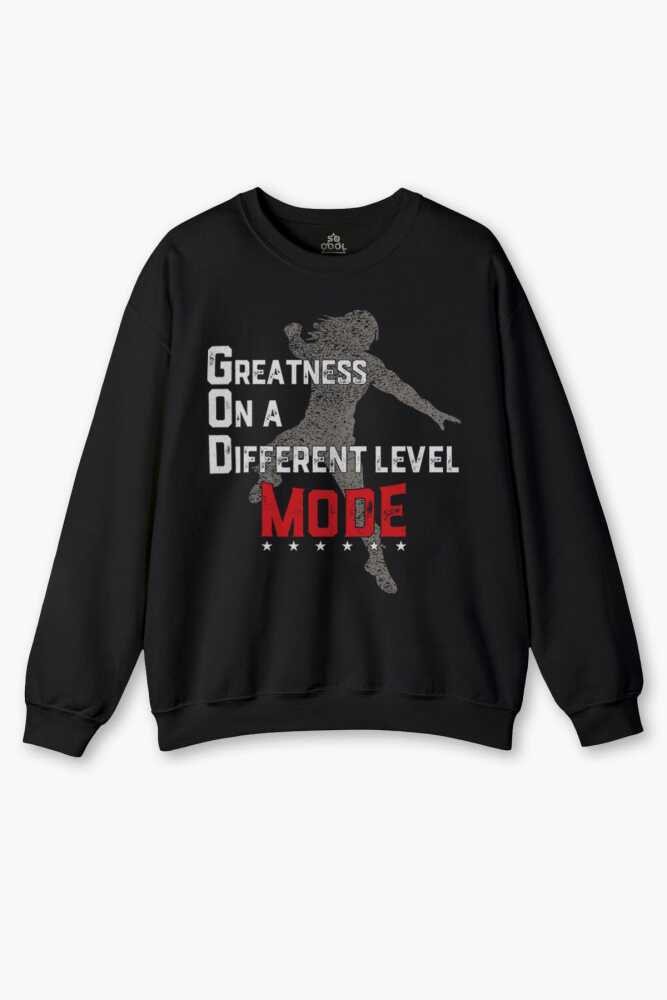 God Mode Roman Reigns Amerikan Güreşi Spor Boks Baskılı Siyah Sweatshirt