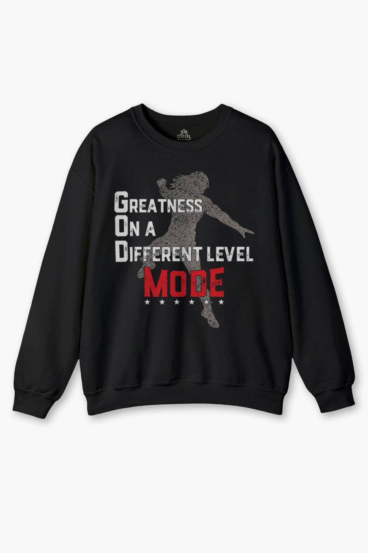 God Mode Roman Reigns Amerikan Güreşi Spor Boks Baskılı Siyah Sweatshirt