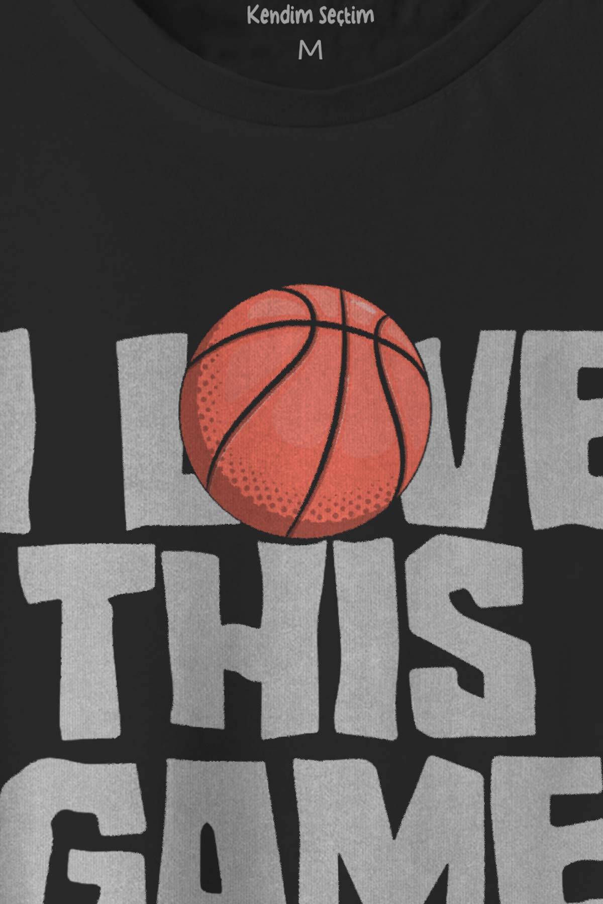 Basketball I Love This Game Basketbol Spor Siyah Unisex Tişört (1)