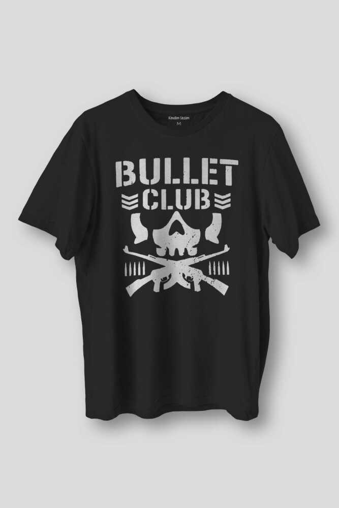 Bullet Club Gym Fight Wwe Güreş Spor Baskılı Siyah Regular Fit Tişört