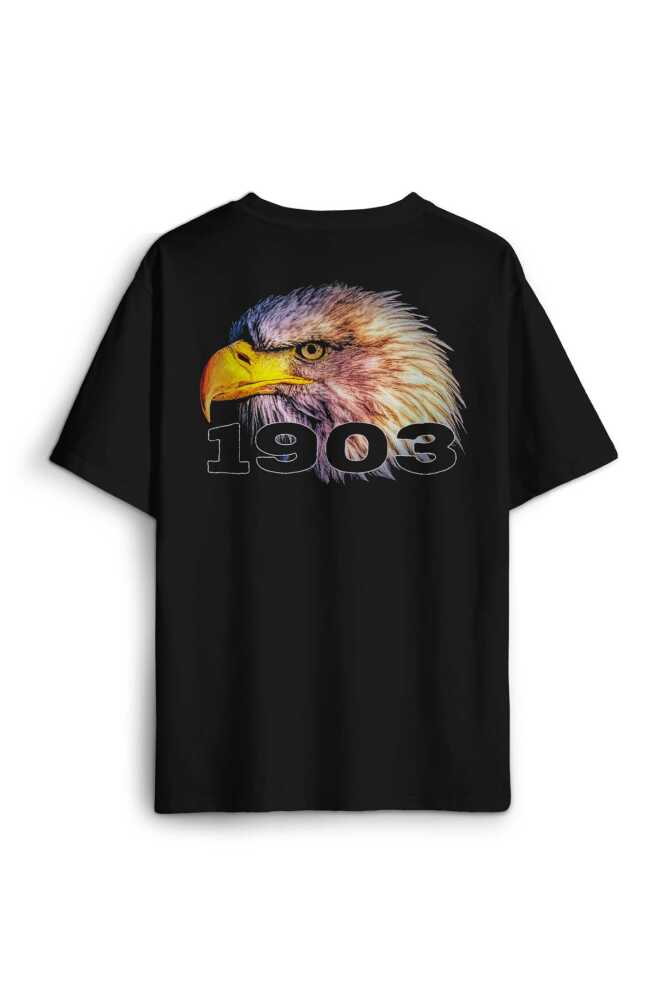 Eagle Kara Kartal Kafası 1903 Yazı Baskılı Siyah Tişört Unisex