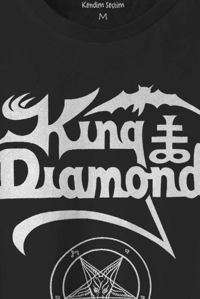 King Diamond Heavy Metal Mercyful Fate Guitar Gitar Baskılı Siyah Unisex Tişört (1)