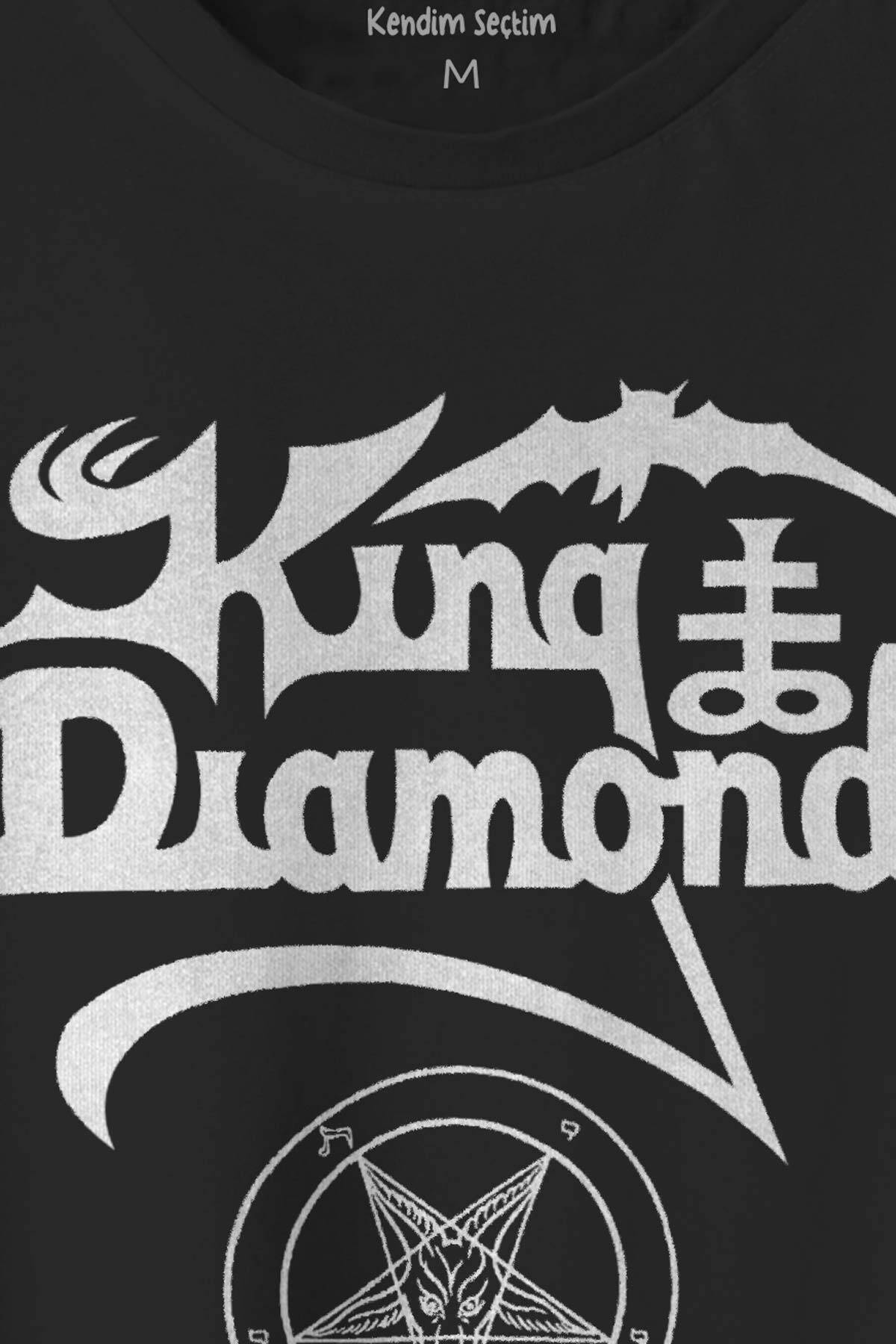 Siyah T-shirt King Diamond Heavy Metal Mercyful Fate Guitar Gitar Baskılı Unisex Tişört (1)