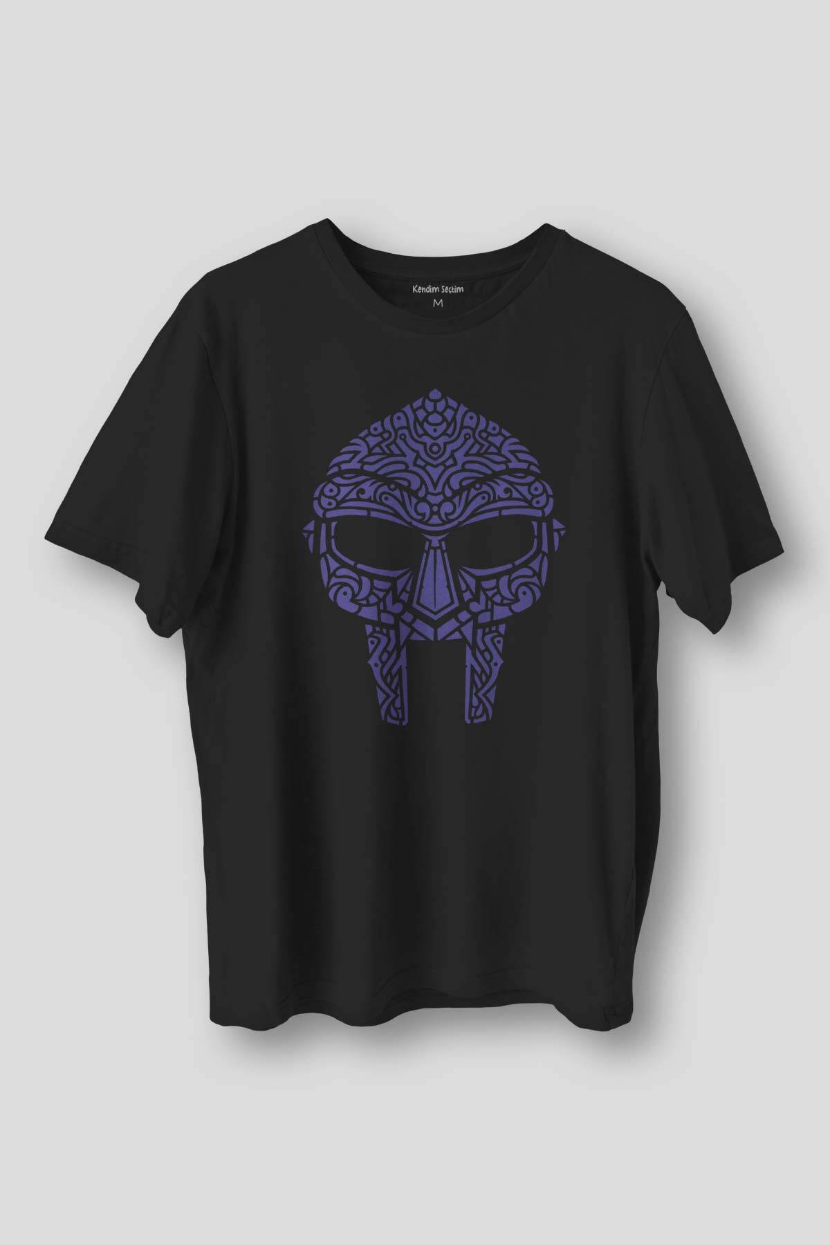 Mf Doom Hip Hop Rap Old School Baskılı Siyah Tişört