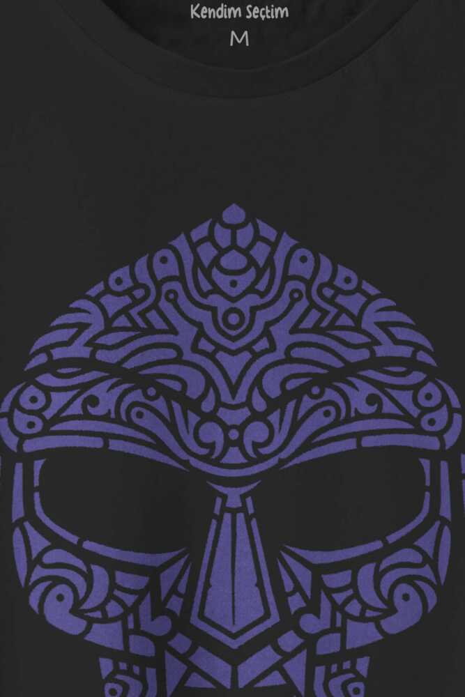 Mf Doom Hip Hop Rap Old School Baskılı Siyah Tişört (1)