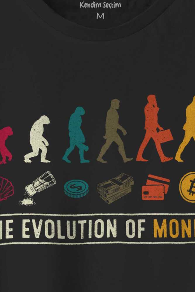 Siyah T-shirt The Evolution Of Money Bitcoin Be Rich Regular Fit (1)