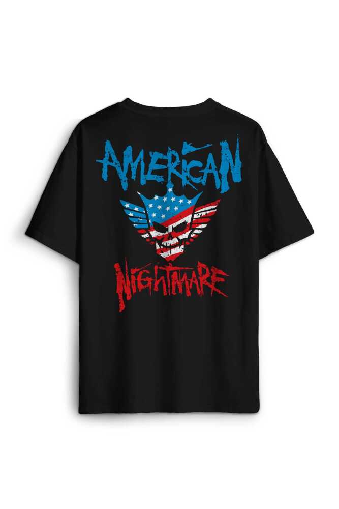 Cody Rhodes American Nightmare Wwe Güreş Gym Sırt Ön Baskılı Siyah Oversize Unisex Tişört