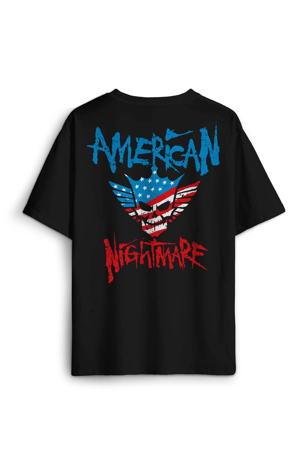 Cody Rhodes American Nightmare Wwe Güreş Gym Sırt Ön Baskılı Siyah Oversize Unisex Tişört