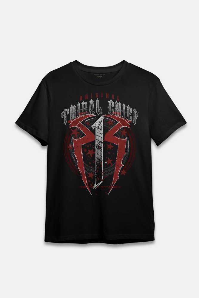 Siyah Tişört OTC Roman Reigns OTC1 Dövüş Gym Fight Spor Baskılı Unisex