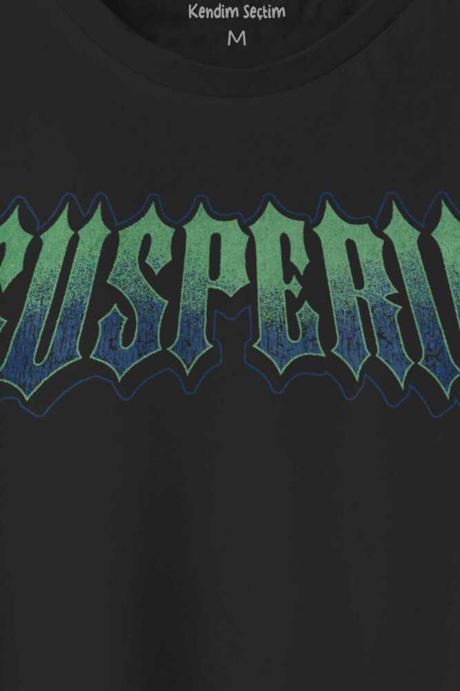 Siyah Tişört Susperia Typography Gothic Y2K Metal Music Gotik Baskılı Unisex (1)