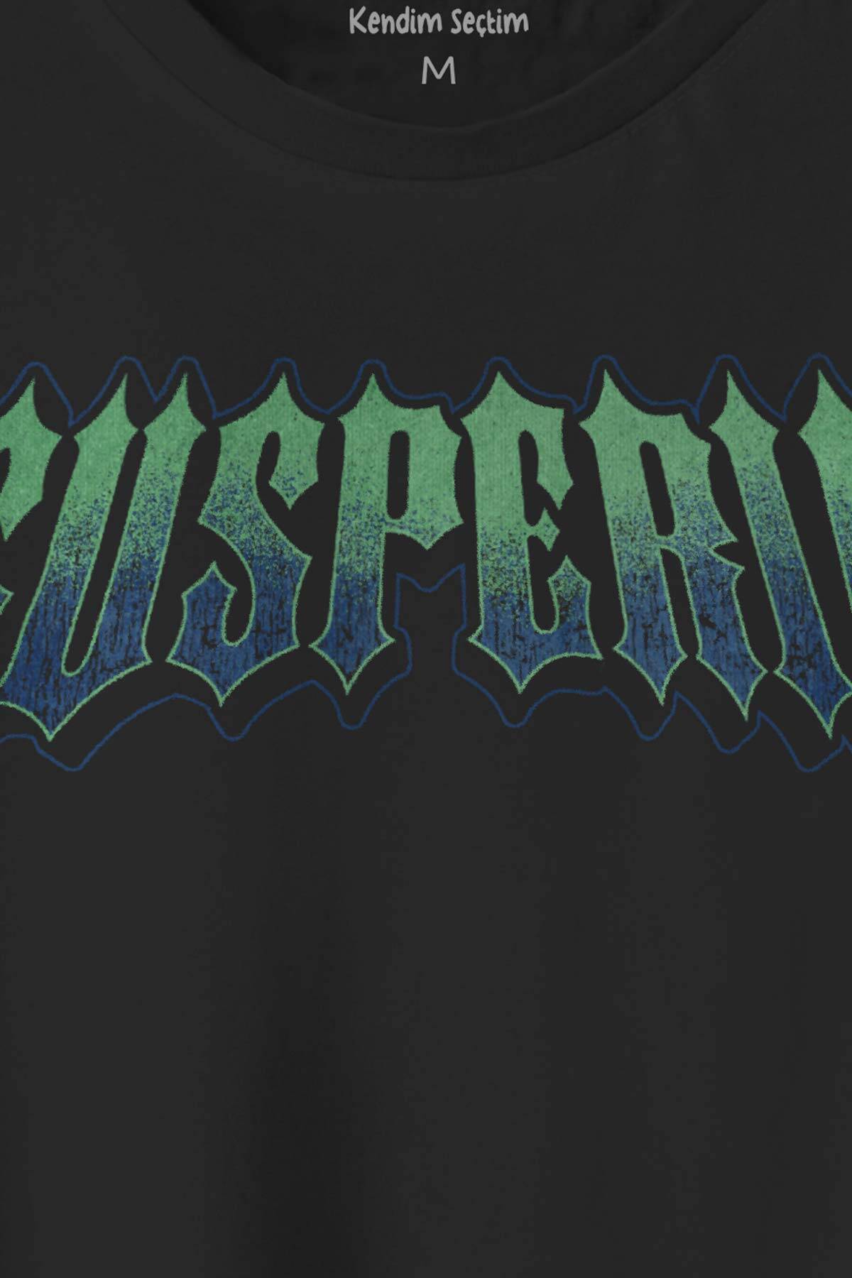 Siyah Tişört Susperia Typography Gothic Y2K Metal Music Gotik Baskılı Unisex T-shirt (1)