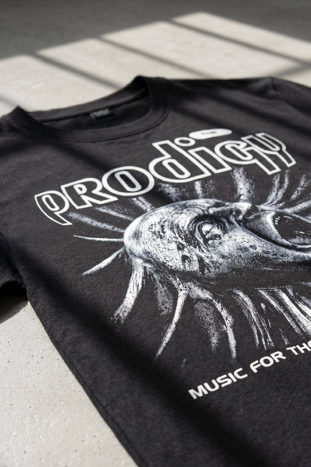 Siyah Tişört The Prodigy Electronic Punk Rave Techno Music EDM Baskılı Unisex Regular (1)