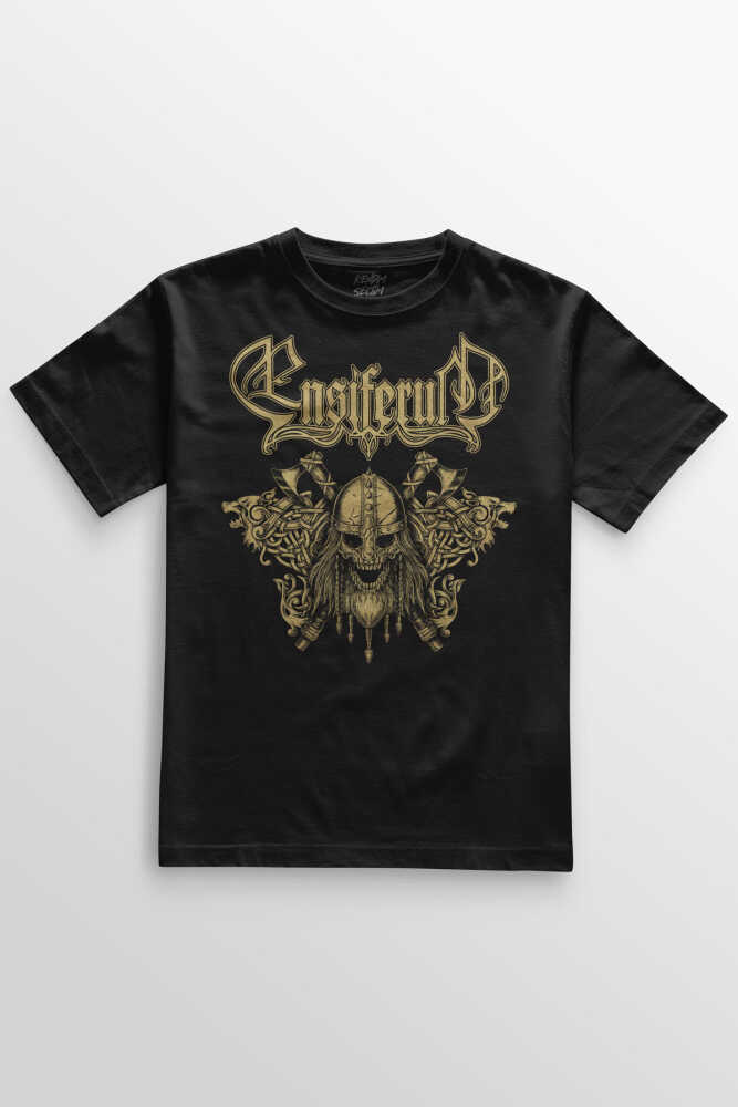 Ensiferum Metal Music Baskılı Siyah Unisex Tişört