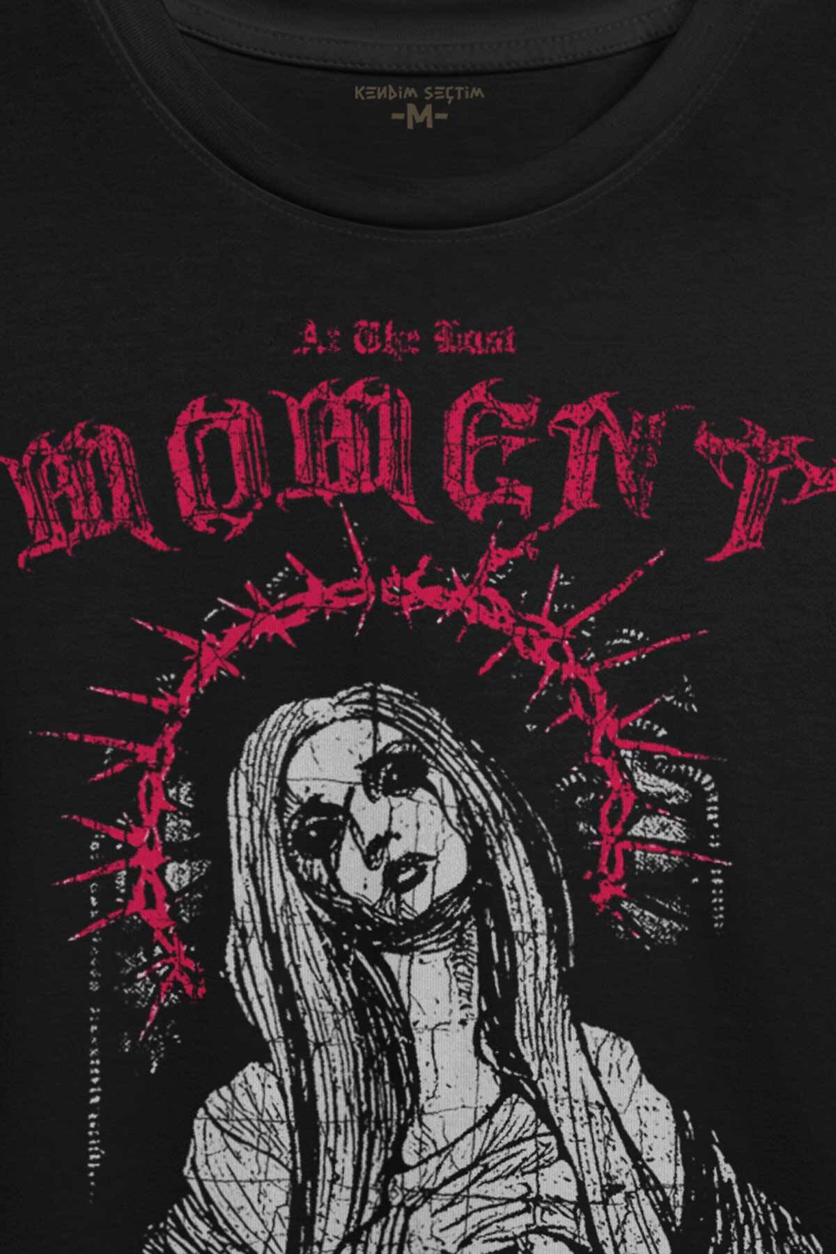 Hip Hop At The Last Moment Trapstar Gotik Gothic Trap Baskılı Siyah Unisex Tişört (1)