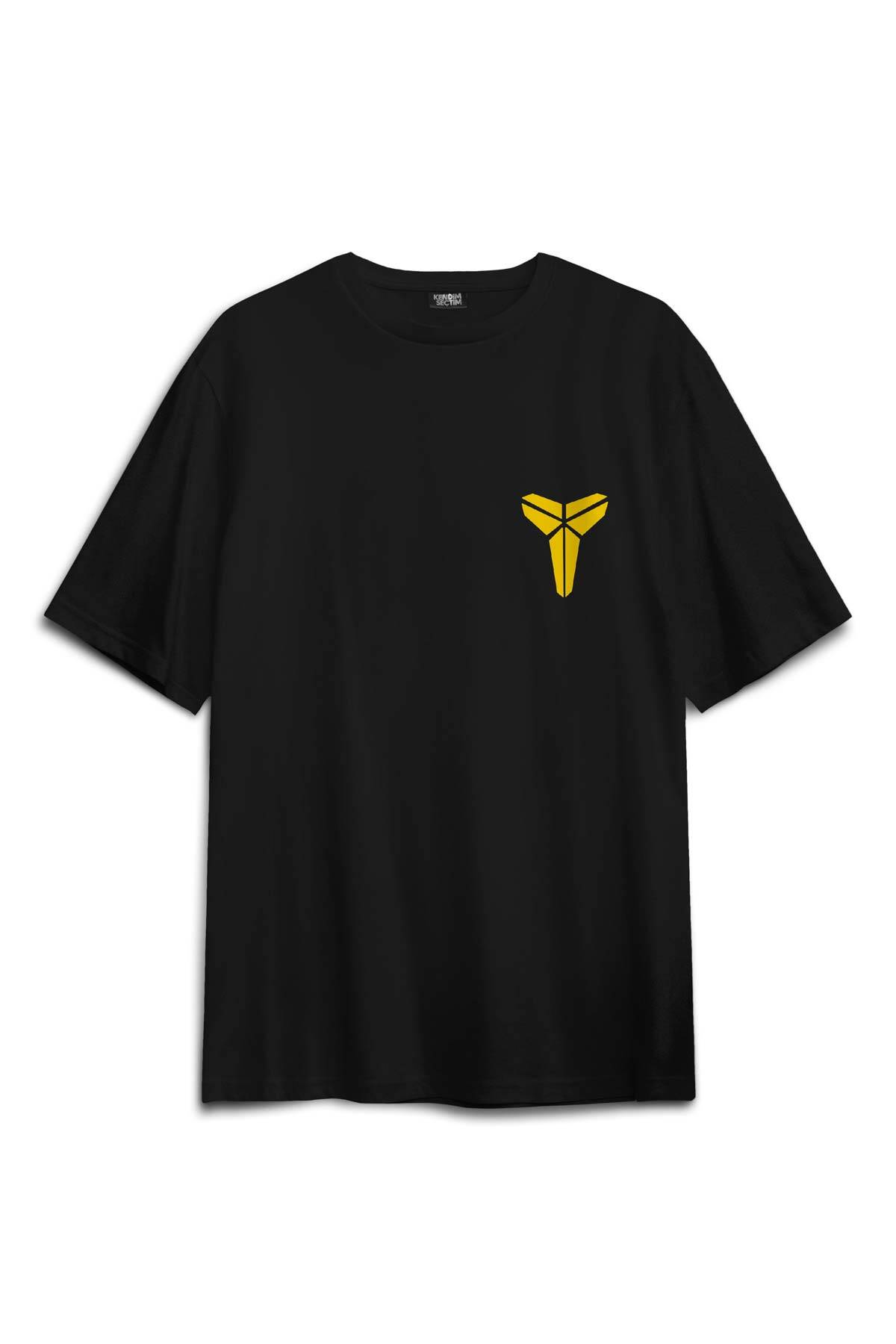 Kobe Bryant Los Angeles No 8 Basketball Sırt Ön Baskılı Siyah Unisex Oversize Tişört (1)