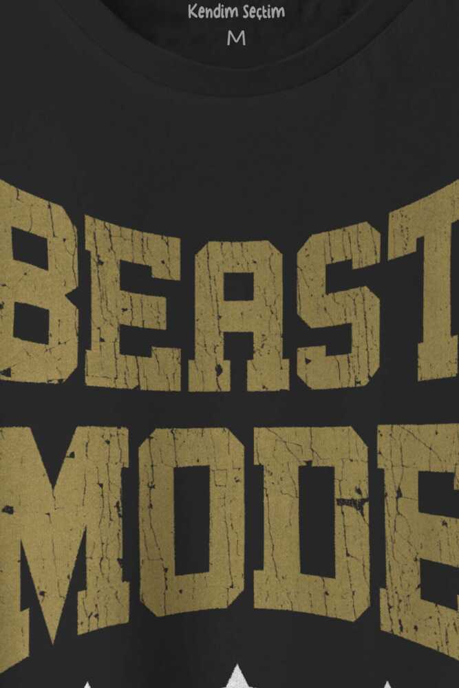 Beast Mode Gym Fitness Spor Animal Siyah Unisex Tişört (1)