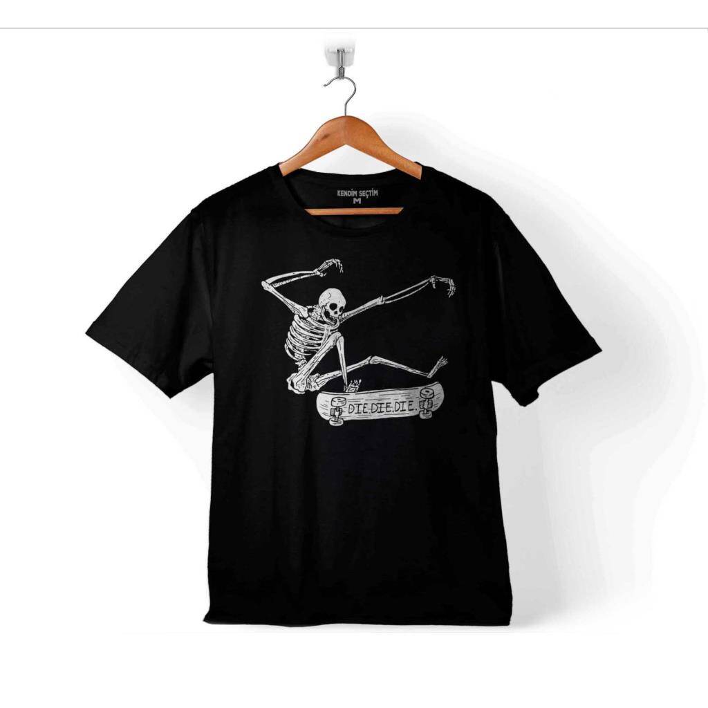 SKATEBOARDING SKELETON İSKELET SKULL KURU KAFA ÇOCUK TİŞÖRT - 1
