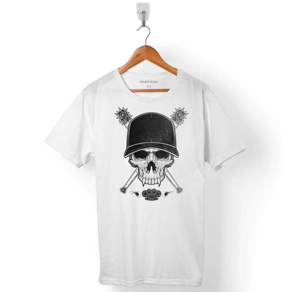 SKULL KURU KAFA TASI BEYZBOL HAYDAR SOPA ERKEK TİŞÖRT