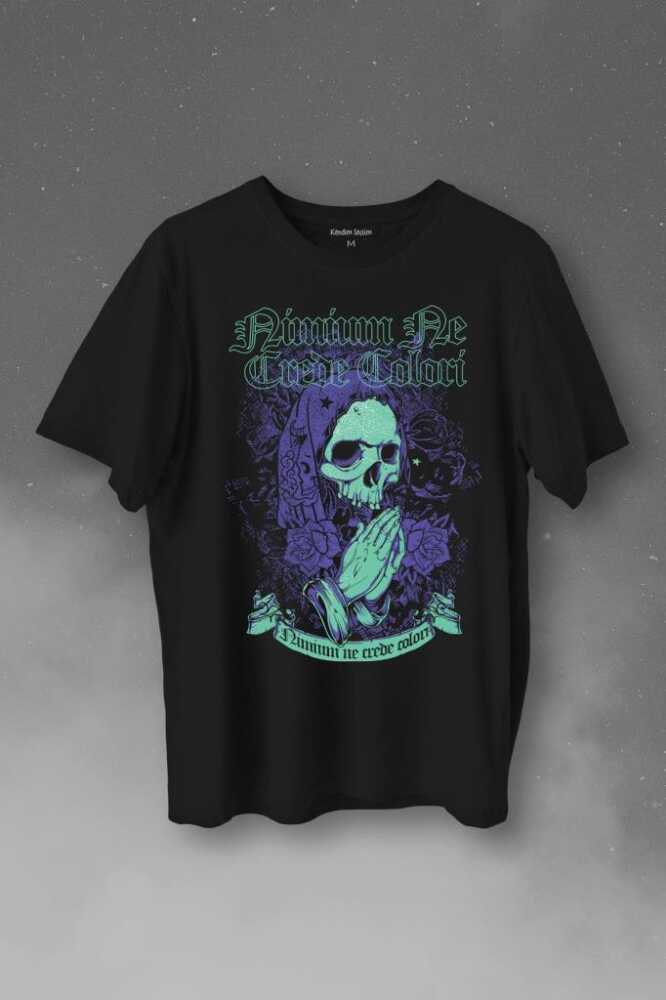 Skull Kurukafa Renkler Latince Urban Street Culture Wear Sokak Baskılı Tişört Unisex