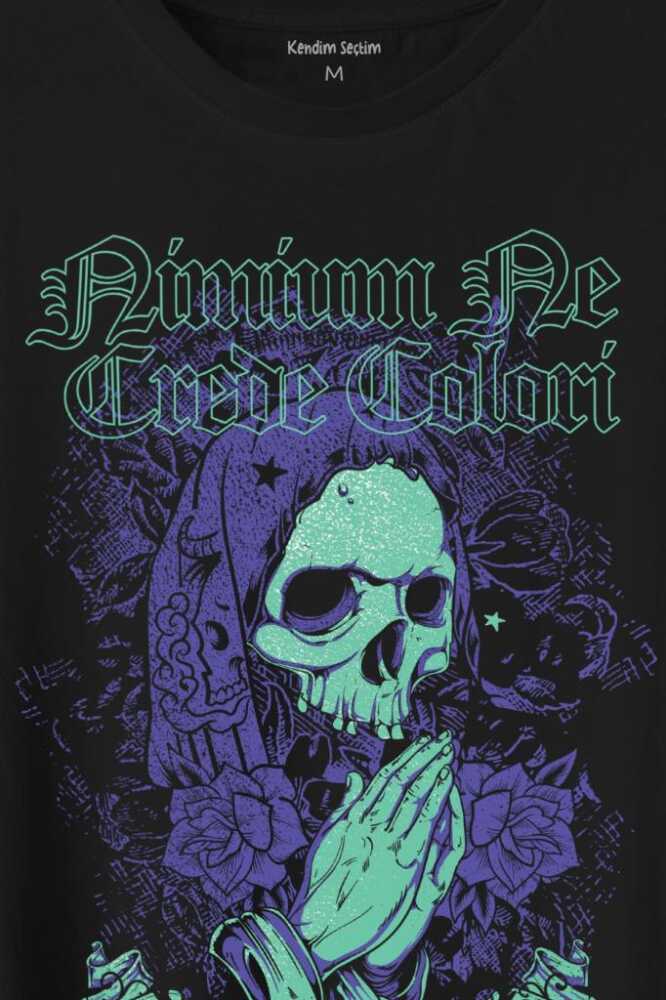 Skull Kurukafa Renkler Latince Urban Street Culture Wear Sokak Baskılı Tişört Unisex (1)