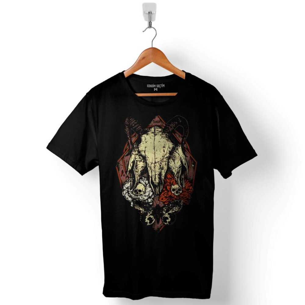 Skulls Skeletons Kuru Kafa İskelet Satanist Ceset Baskılı Tişört Unisex