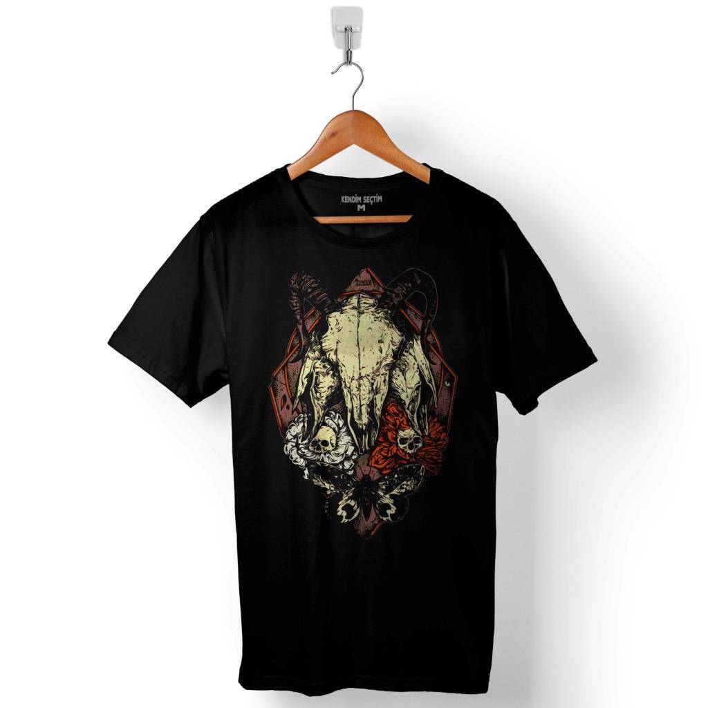Skulls Skeletons Kuru Kafa İskelet Satanist Ceset Baskılı Tişört Unisex