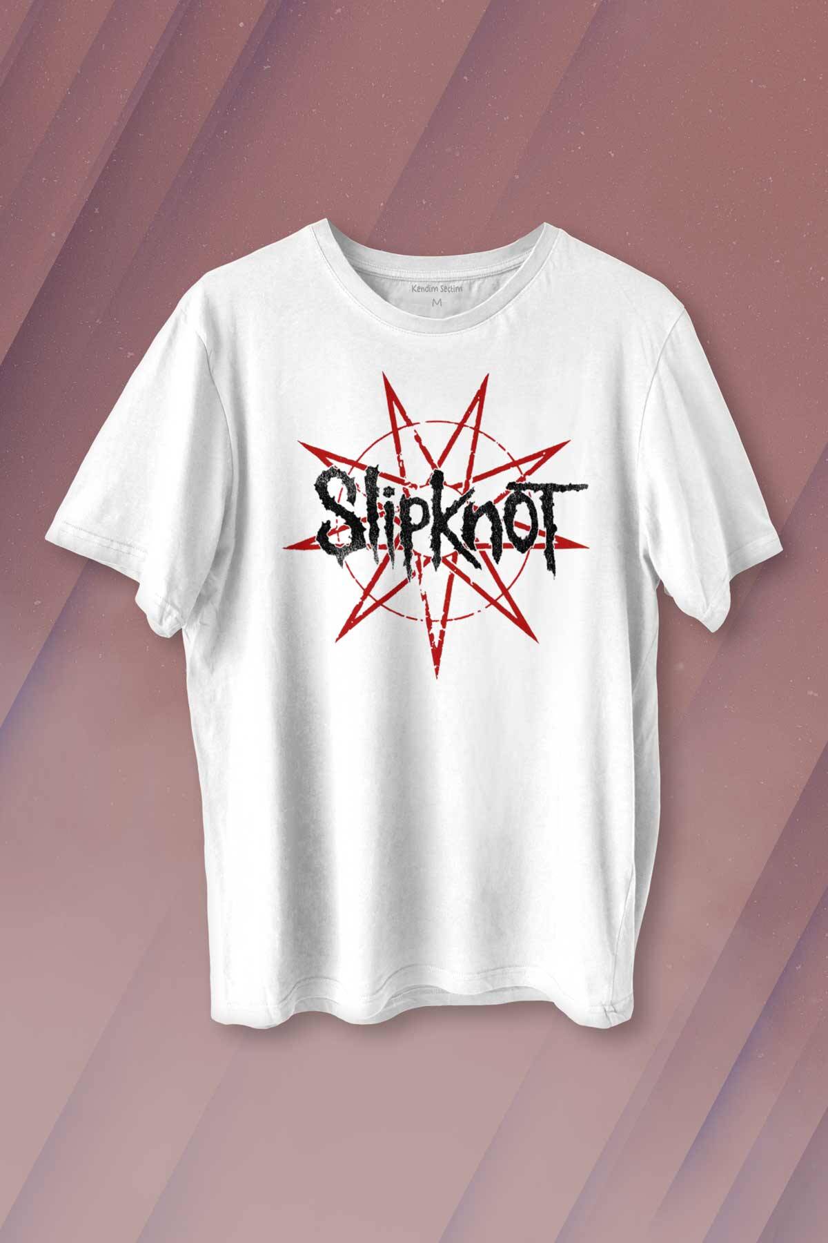 Slipknot Red Yıldız Rock Metal Music Baskılı Tişört Unisex T-shirt - 1